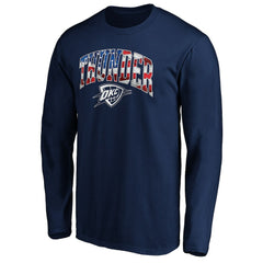 Navy Oklahoma City Thunder Banner Wave Long Sleeve T-Shirt | NBA