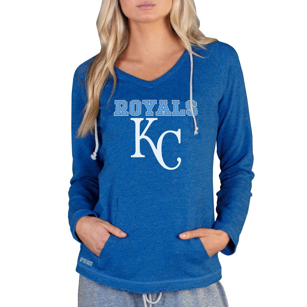 Kansas City Royals Concepts Sport Women's Mainstream Terry Long Sleeve Hoodie Top - MLB Hoodies