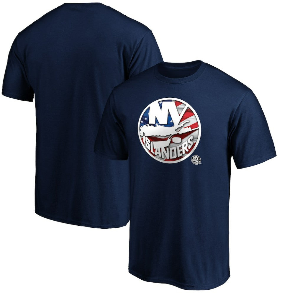 New York Islanders Banner Wave Logo T-Shirt - NHL T-shirts