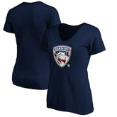 Florida Panthers Women's Banner Wave Logo V-Neck T-Shirt T-Shirt - NHL T-shirts
