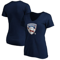 Florida Panthers Women's Banner Wave Logo V-Neck T-Shirt T-Shirt - NHL T-shirts