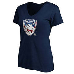 Florida Panthers Women's Banner Wave Logo V-Neck T-Shirt T-Shirt - NHL T-shirts