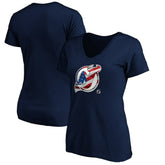 New Jersey Devils Women's Banner Wave Logo V-Neck T-Shirt T-Shirt - NHL T-shirts