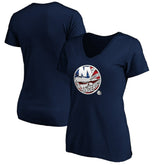New York Islanders Women's Banner Wave Logo V-Neck T-Shirt T-Shirt - NHL T-shirts