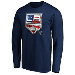Los Angeles Kings Banner Wave Logo Long Sleeve T-Shirt - NHL T-shirts