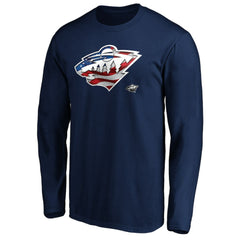 Minnesota Wild Banner Wave Logo Long Sleeve T-Shirt - NHL T-shirts