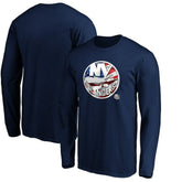 New York Islanders Banner Wave Logo Long Sleeve T-Shirt - NHL T-shirts
