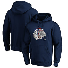 Chicago Blackhawks Banner Wave Logo Pullover Hoodie - NHL Hoodies