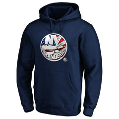 New York Islanders Banner Wave Logo Pullover Hoodie - NHL Hoodies