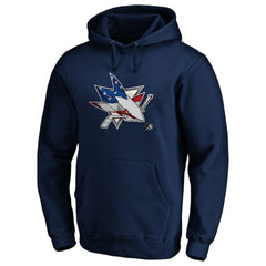 San Jose Sharks Banner Wave Logo Pullover Hoodie - NHL Hoodies
