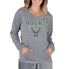 Gray Milwaukee Bucks Concepts Sport Women's Mainstream Terry Hooded Top | NBA