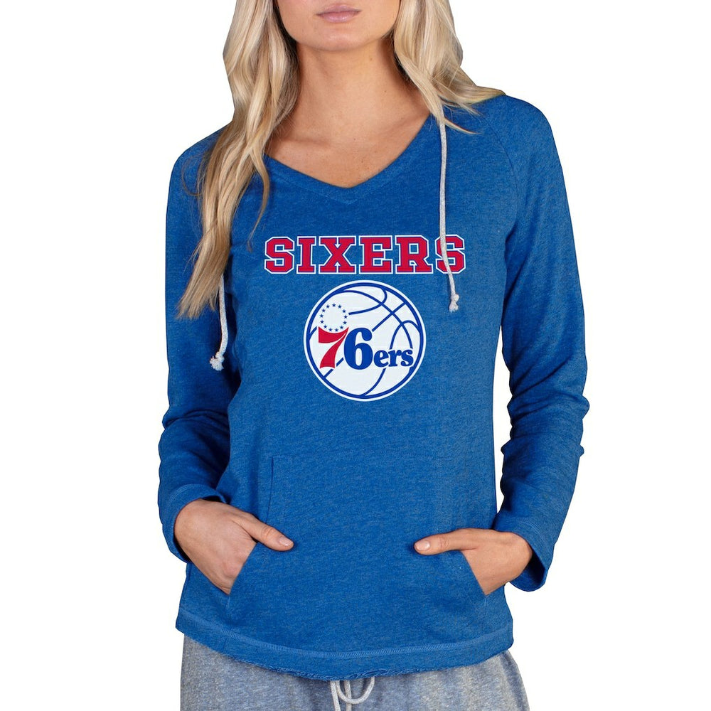 Royal Philadelphia 76ers Concepts Sport Women's Mainstream Terry Hooded Top | NBA