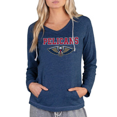 Navy New Orleans Pelicans Concepts Sport Women's Mainstream Terry Hooded Top | NBA