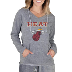 Gray Miami Heat Concepts Sport Women's Mainstream Terry Hooded Top | NBA