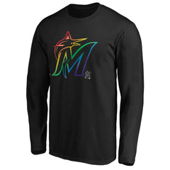 Miami Marlins Team Pride Logo Long Sleeve T-Shirt - MLB T-shirts