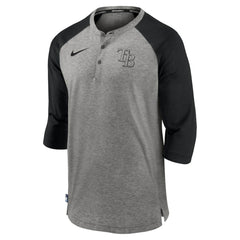 Tampa Bay Rays Nike Authentic Collection Flux Henley Raglan 3/4-Sleeve T-Shirt - MLB T-shirts