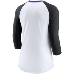 Colorado Rockies Nike Women's Color Split Tri-Blend 3/4-Sleeve Raglan T-Shirt - MLB T-shirts