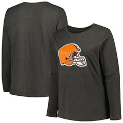 Cleveland Browns Women's Plus Size Primary Logo Long Sleeve Scoop Neck T-Shirt | NFL Discount