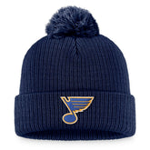 St. Louis Blues Fanatics Primary Logo Cuffed Knit Hat with Pom - NHL Hats