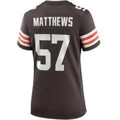 Cleveland Browns Clay Matthews Women's Game Retired Player Jersey | NFL On sale