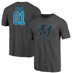 Miami Marlins Father's Day Greatest Dad Tri-Blend T-Shirt - MLB T-shirts