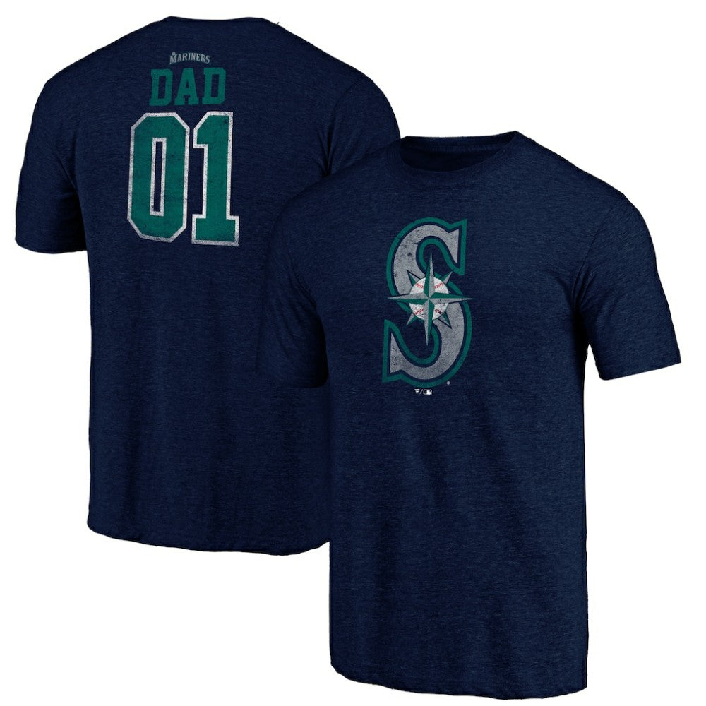Seattle Mariners Father's Day Greatest Dad Tri-Blend T-Shirt - MLB T-shirts