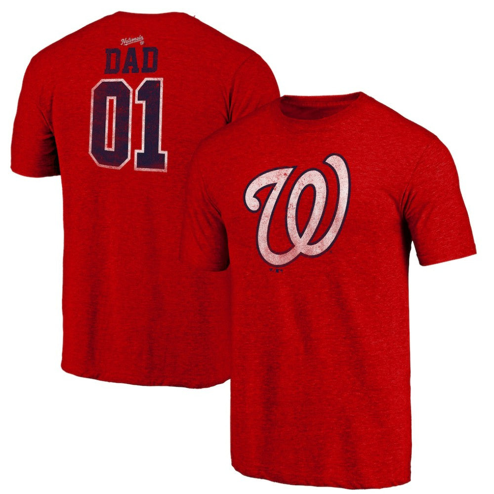 Washington Nationals Father's Day Greatest Dad Tri-Blend T-Shirt - MLB T-shirts