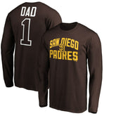San Diego Padres Father's Day #1 Dad Long Sleeve T-Shirt - MLB T-shirts