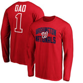 Washington Nationals Father's Day #1 Dad Long Sleeve T-Shirt - MLB T-shirts