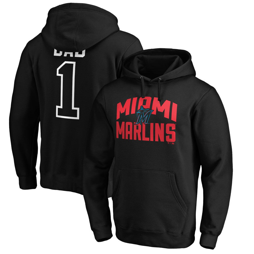 Miami Marlins Father's Day #1 Dad Pullover Hoodie - MLB Hoodies