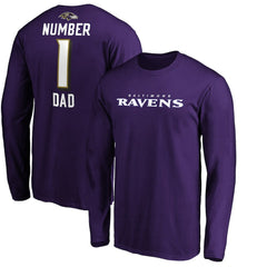 Baltimore Ravens #1 Dad Long Sleeve Team Logo T-Shirt | NFL New