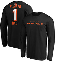 Cincinnati Bengals #1 Dad Long Sleeve Team Logo T-Shirt | NFL US