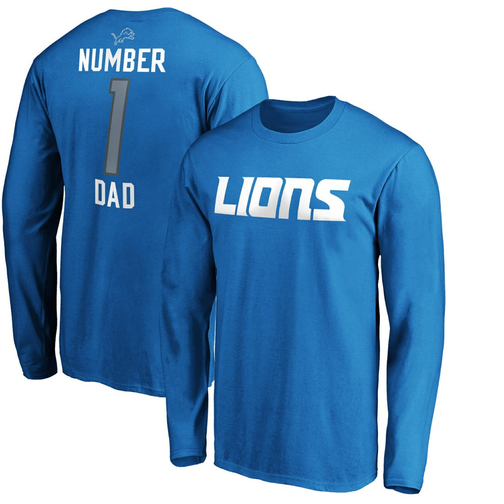 Detroit Lions #1 Dad Long Sleeve Team Logo T-Shirt | NFL Online