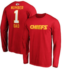 Kansas City Chiefs #1 Dad Long Sleeve Team Logo T-Shirt | NFL US