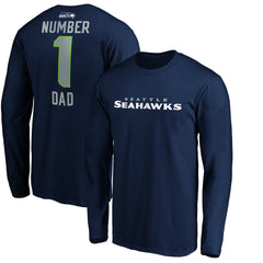 Seattle Seahawks #1 Dad Long Sleeve Team Logo T-Shirt | NFL Discount