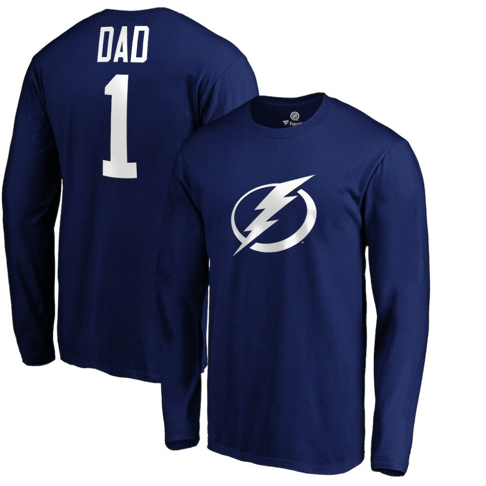 Tampa Bay Lightning #1 Dad Long Sleeve T-Shirt - NHL T-shirts