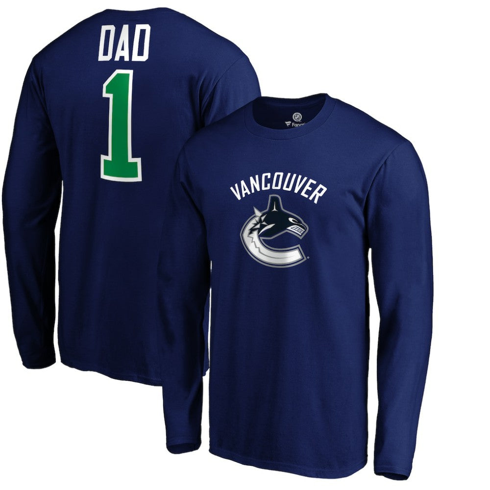 Vancouver Canucks #1 Dad Long Sleeve T-Shirt - NHL T-shirts