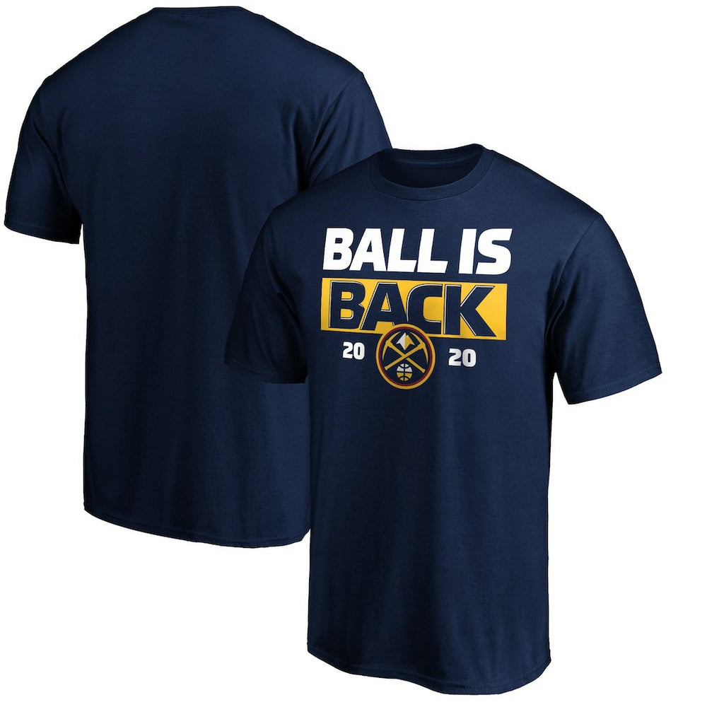 Navy Denver Nuggets Ball Is Back T-Shirt sale | NBA