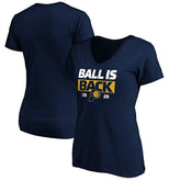 Navy Indiana Pacers Women's Ball Is Back V-Neck T-Shirt | NBA