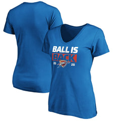 Blue Oklahoma City Thunder Women's Ball Is Back V-Neck T-Shirt | NBA