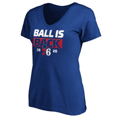 Royal Philadelphia 76ers Women's Ball Is Back V-Neck T-Shirt | NBA