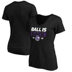 Black Sacramento Kings Women's Ball Is Back V-Neck T-Shirt | NBA