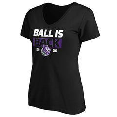 Black Sacramento Kings Women's Ball Is Back V-Neck T-Shirt | NBA