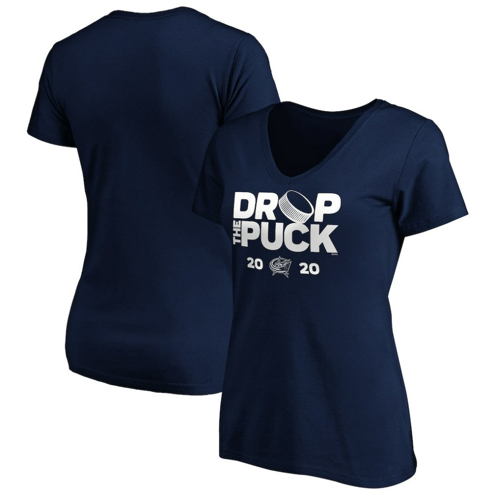 Columbus Blue Jackets Women's Drop the Puck V-Neck T-Shirt - NHL T-shirts