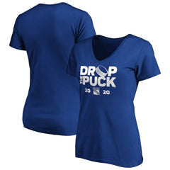 New York Rangers Women's Drop the Puck V-Neck T-Shirt - NHL T-shirts