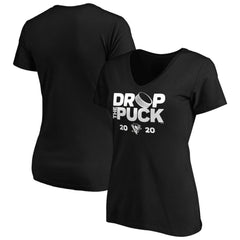 Pittsburgh Penguins Women's Drop the Puck V-Neck T-Shirt - NHL T-shirts