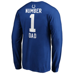 Indianapolis Colts #1 Dad Long Sleeve Team Logo T-Shirt | NFL Outlet