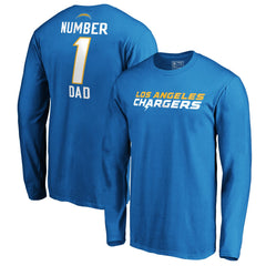 Los Angeles Chargers #1 Dad Long Sleeve Team Logo T-Shirt | NFL Hot