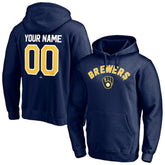 Milwaukee Brewers Personalized Winning Streak Name & Number Pullover Hoodie - MLB Hoodies