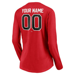 Cincinnati Reds Women's Personalized Winning Streak Name & Number Long Sleeve V-Neck T-Shirt - MLB T-shirts